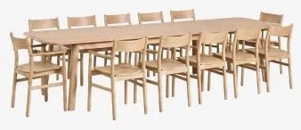 Zestaw Stołu Rozkładanego 220-320x95 Cm Treveris I 12 Krzeseł Jadalnianych Z Drewna Dębowego Mireita Roble - Sklum