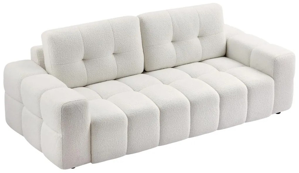 Kanapa 3-osobowa z białej bukli - SOPELANA