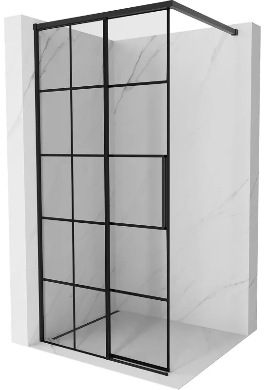 Mexen Rox ścianka prysznicowa Walk-in lewa 75 x 200 cm, czarna kratka 8 mm, czarna - 8C2-075-003-70-77-L