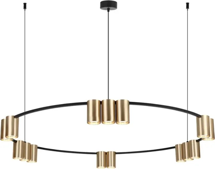 Wisząca lampa ze złotymi kloszami G1-E44