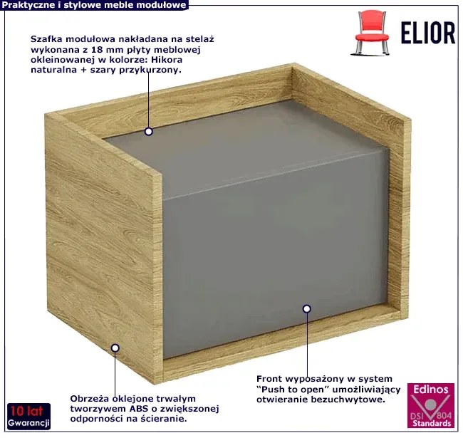 Szafka modułowa hikora + szary przykurzony H6-E80