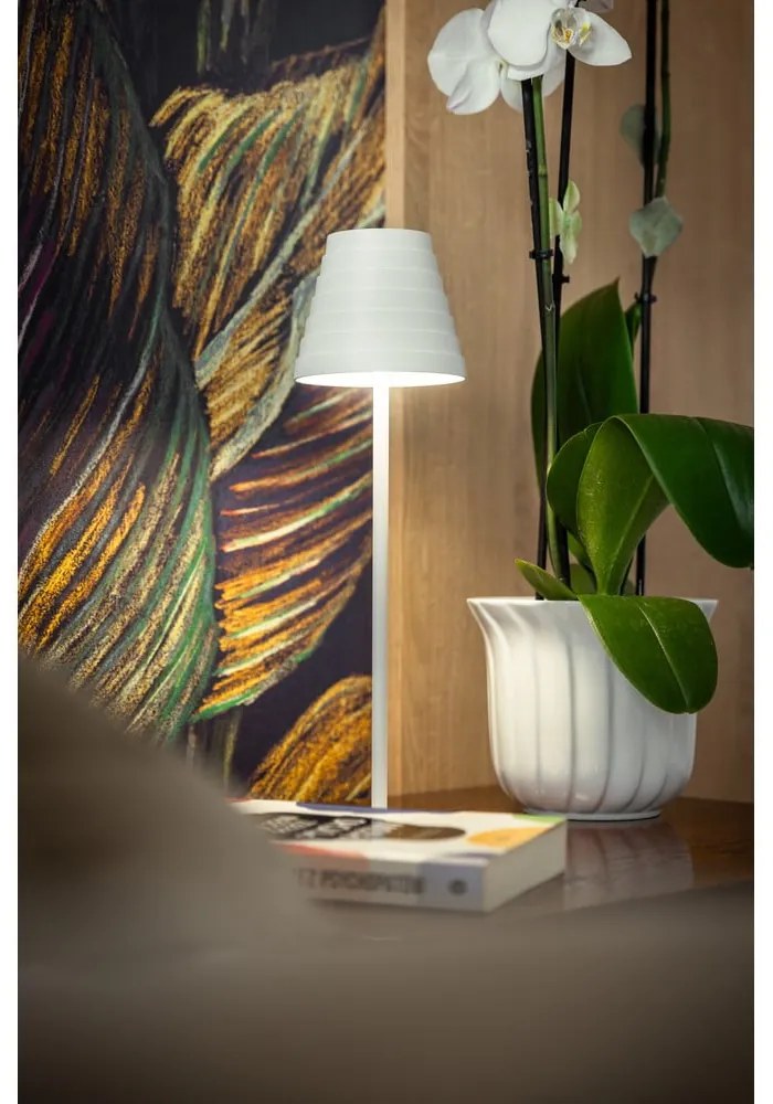 Biała lampa stołowa LED (wysokość 37 cm) Fizzi – GTV