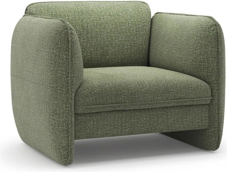 Zielony fotel z tkaniny szenilowej Georgia – Micadoni