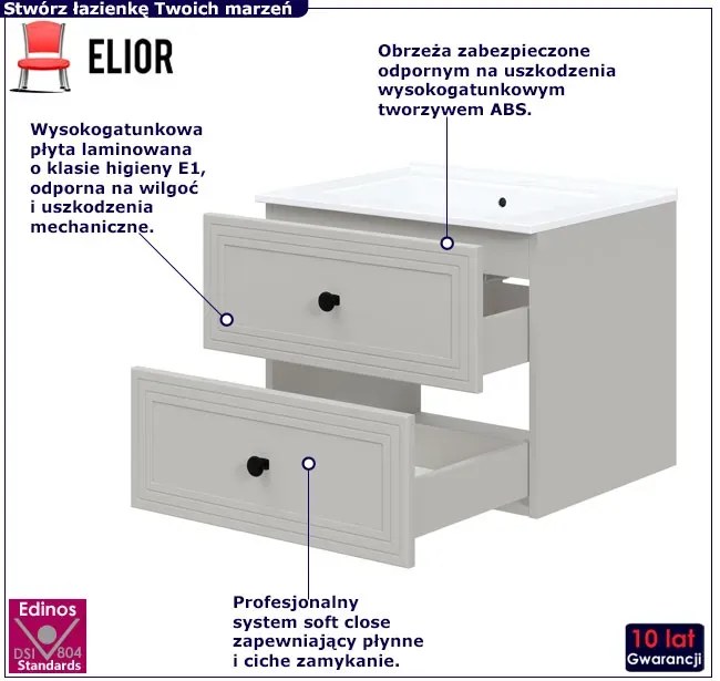 Szafka łazienkowa pod umywalkę w kolorze kaszmirowym H5-W43