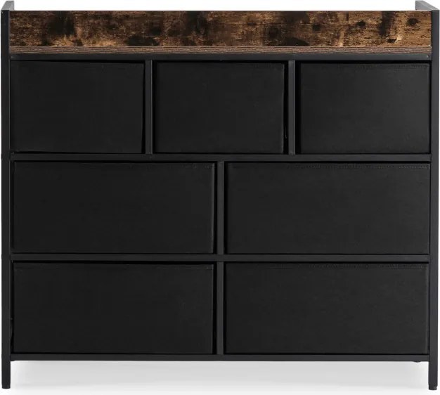 Komoda z Szufladami HUDSON 98 cm Dąb Rustykalny/Czarny Loftowa