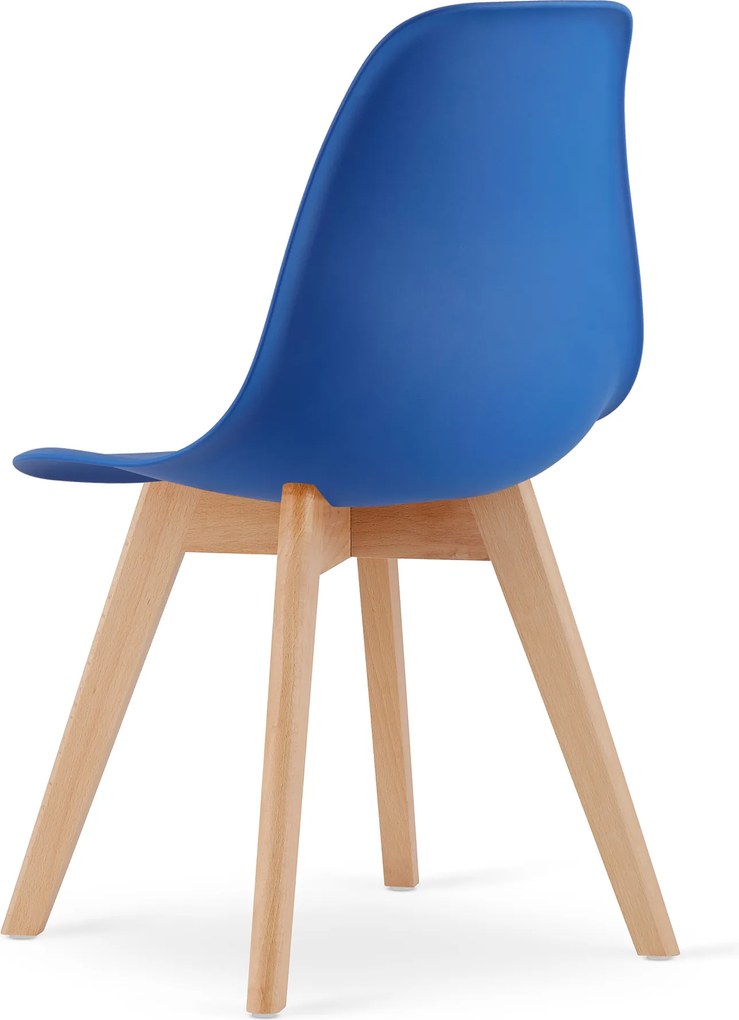 PROMOCJA Niebieskie krzesło KITO z bukowymi nogami II. jakość