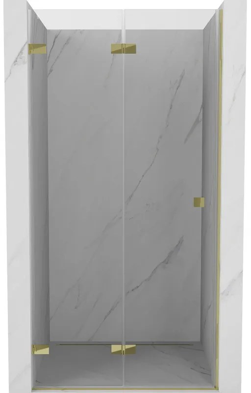 Mexen Lunar-F drzwi prysznicowe składane lewe 95 cm, transparent, złote - 836-095-000-50-00-L