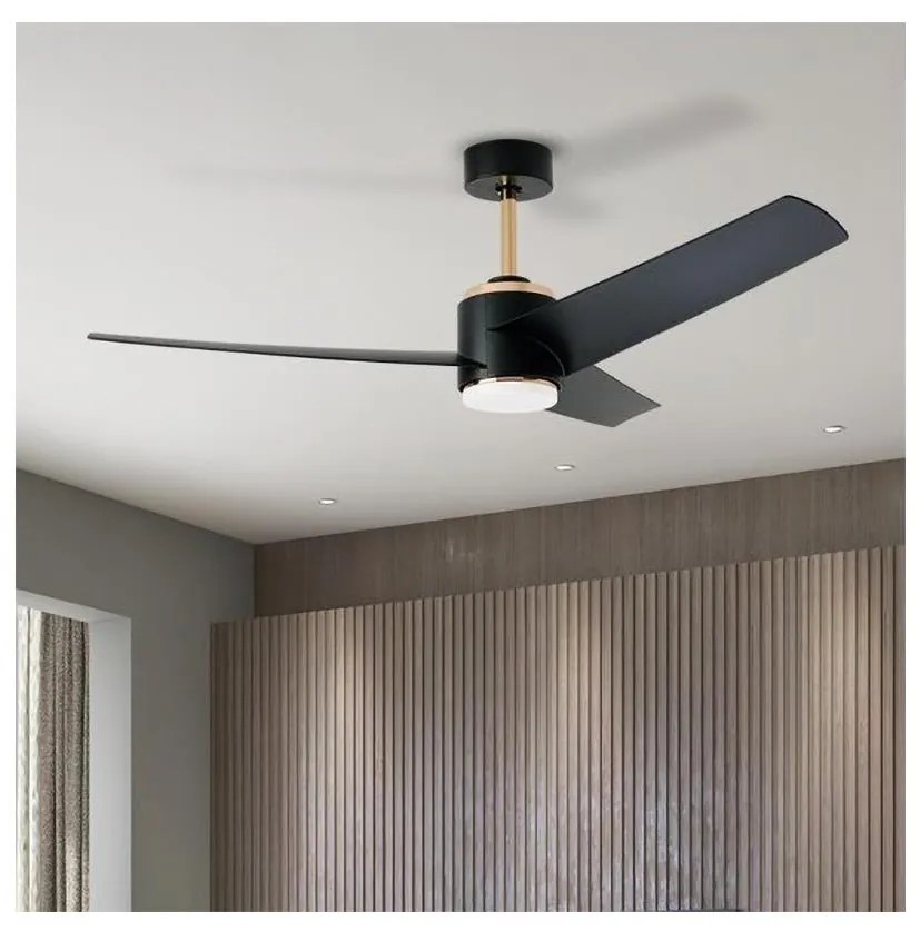 Immax NEO 07280L -LED Ściemn. wentylator sufit. BEAUTY 18W/230V czarny Wi-Fi Tuya + pilot