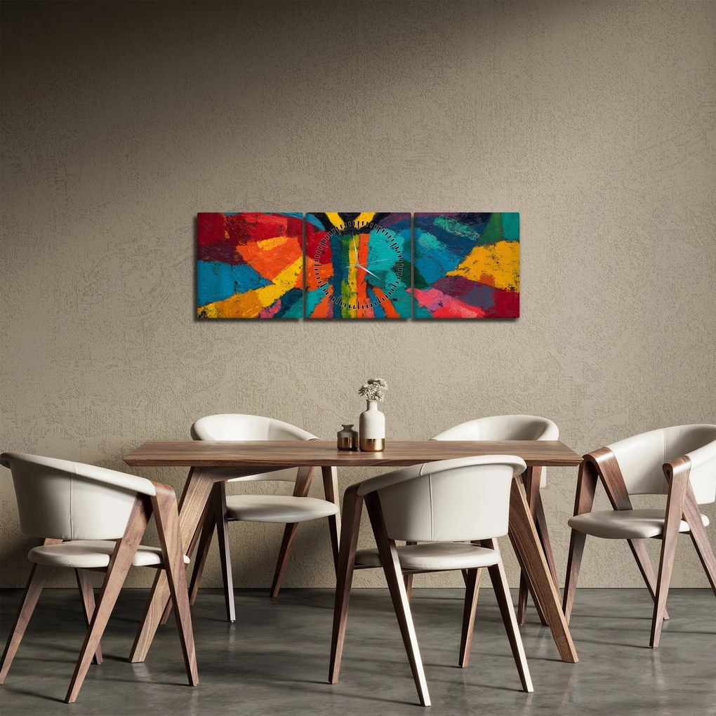 Obraz - Malowany anioł (z zegarem) (90x30 cm)