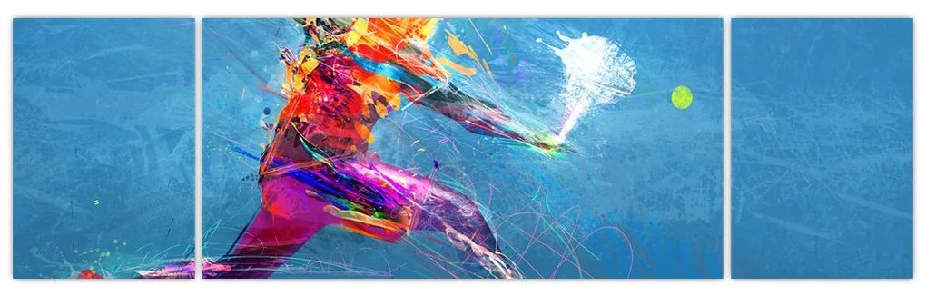 Obraz - Malowany tenisista (170x50 cm)