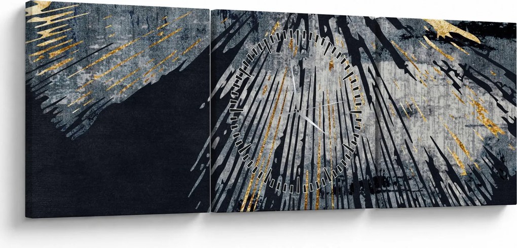 Obraz - Abstrakcja (z zegarem) (90x30 cm)
