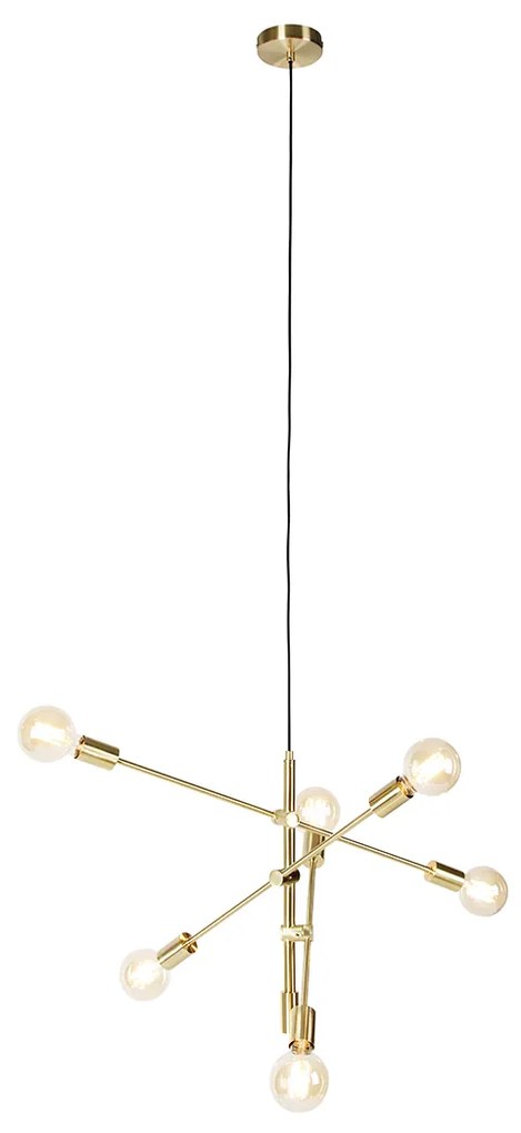 Inteligentna lampa wisząca mosiężna 6-światłowa z WiFi G95 - Sydney Retro Oswietlenie wewnetrzne