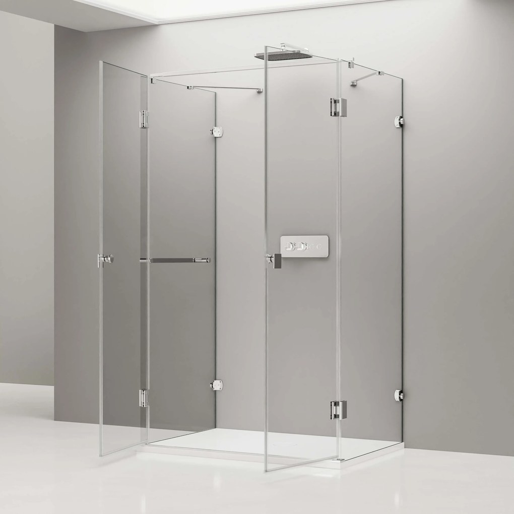 Kabina prysznicowa EX412 kształt U - szkło bezpieczne NANO 8mm - 90x90x195 cm