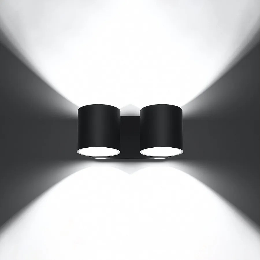 Kinkiety nowoczesny Celeris, aluminium - 2 źródło światła 3000K - L.26 x H.10 cm - czarny