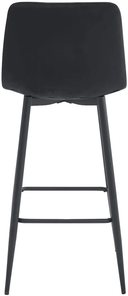 Czarny welurowy hoker metalowy z oparciem L7-L81