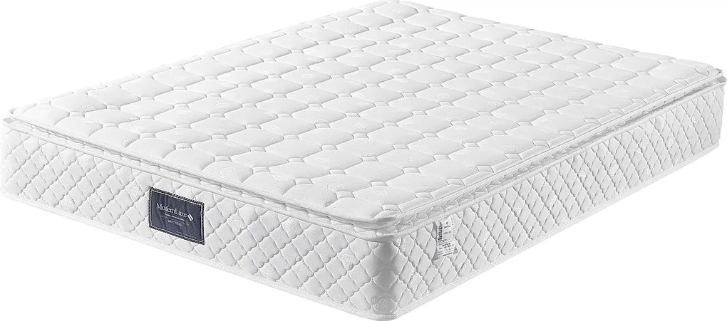 Łóżko z regulowanym wezgłowiem - 140 x 200 cm - 4 szuflady, półki i gniazdo USB C - tkanina lniana - kolor beżowy + Materac