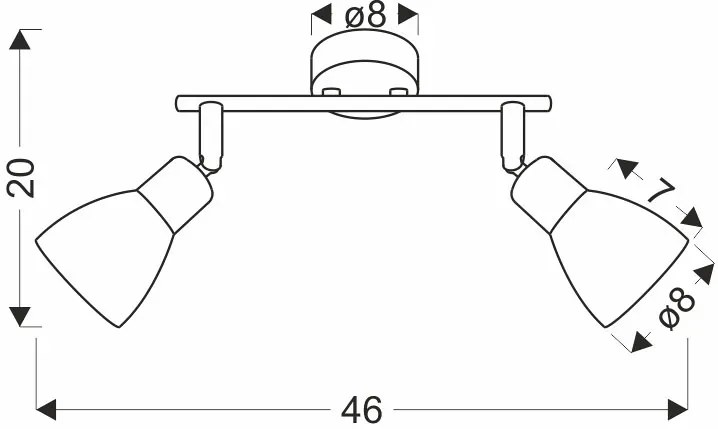Metalowa lampa sufitowa z 2 szklanymi kloszami czarny + biały Z068 P7-D61