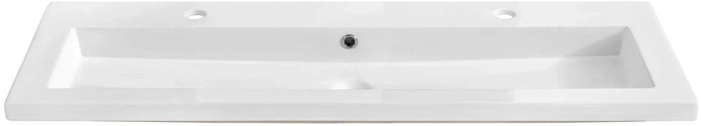 Prostokątna umywalka ceramiczna Defires 120 CM - Biała