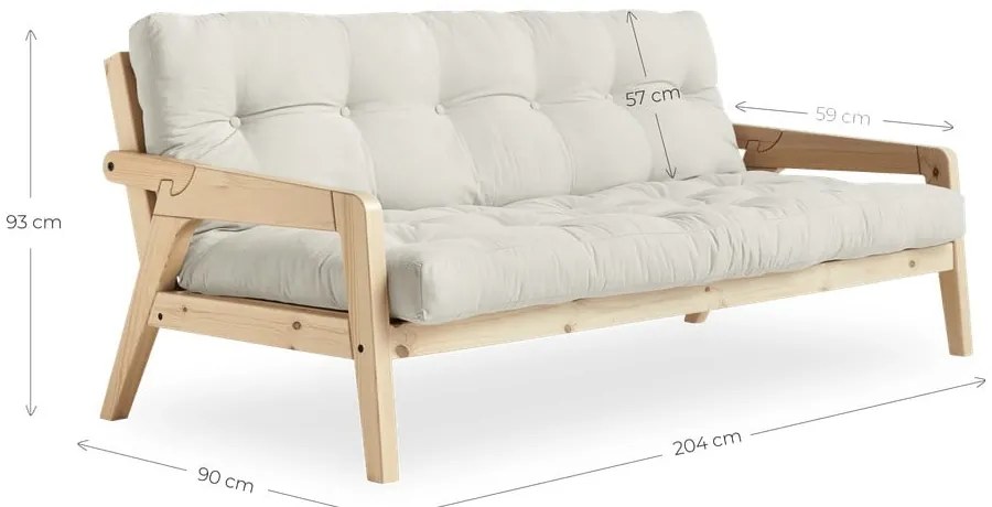 Sofa rozkładana ze sztruksową tapicerką Karup Design Grab Raw/Natural