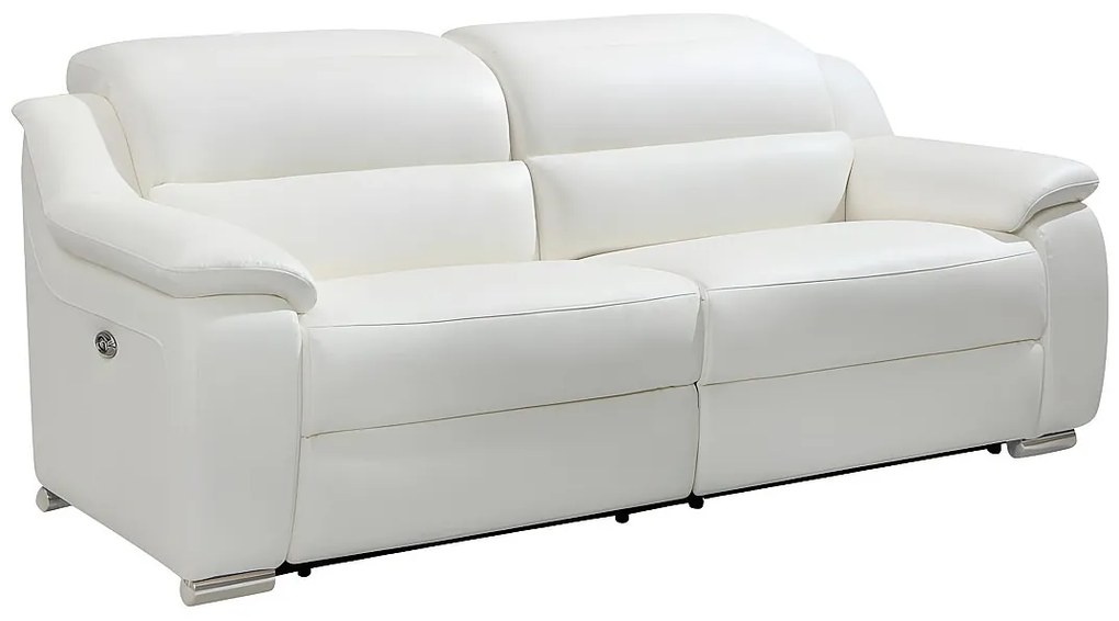 Kanapa 3-osobowa skórzana z elektrycznie regulowaną funkcją relax ARENA II - Kość słoniowa