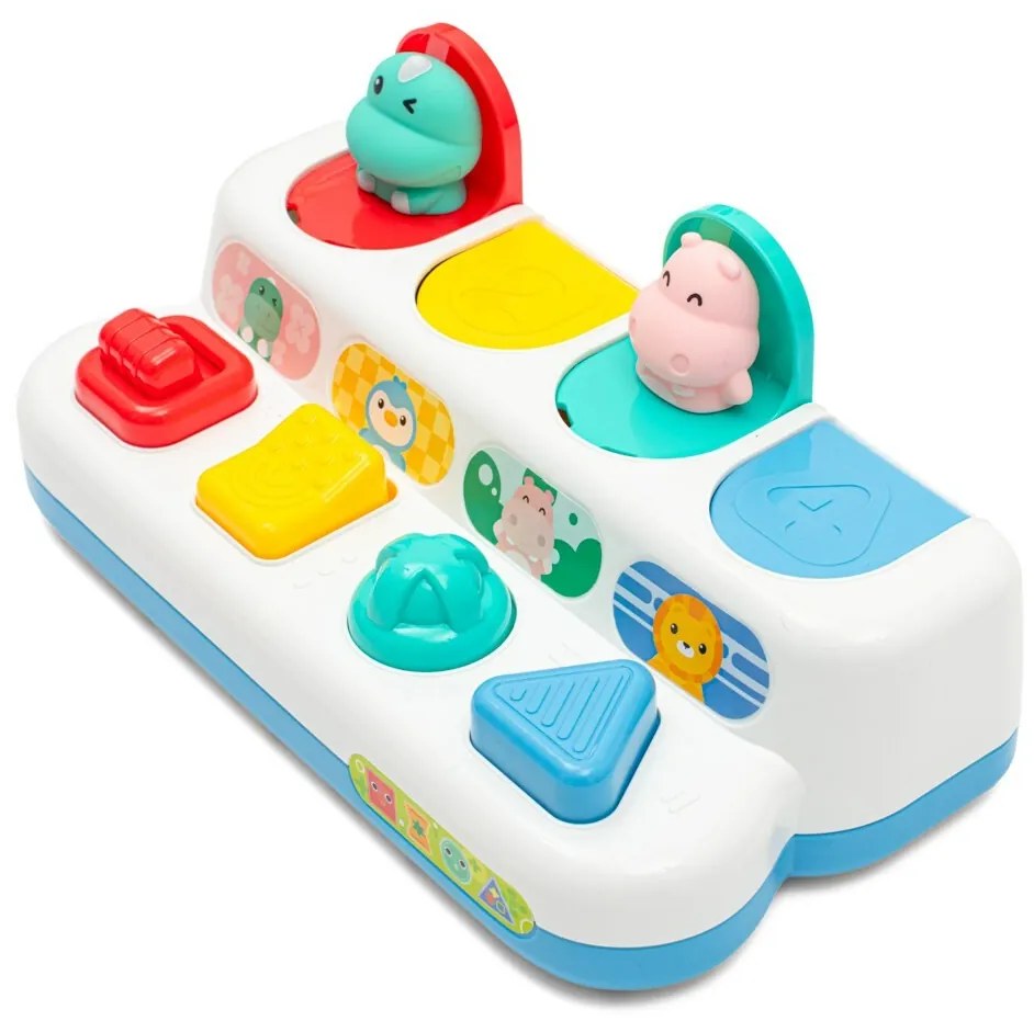 Interaktywna zabawka Baby Mix - wyskakująceokienka ze zwierzętami Peekaboo, 25,2 x 11 x 13 cm