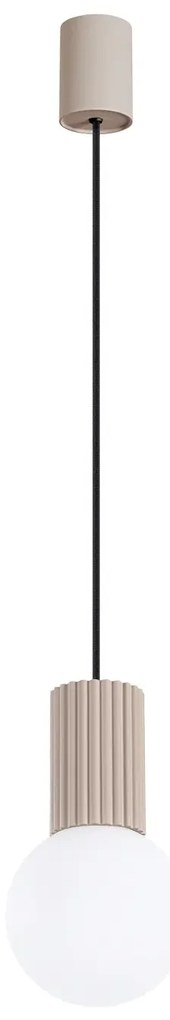 Lampa wisząca HALO 1 taupe ryflowana SOLLUX LIGHTING