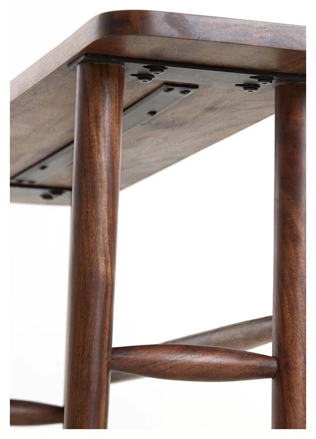 Brązowa konsola z litego drewna akacjowego 30x120 cm Qiano – Light &amp; Living