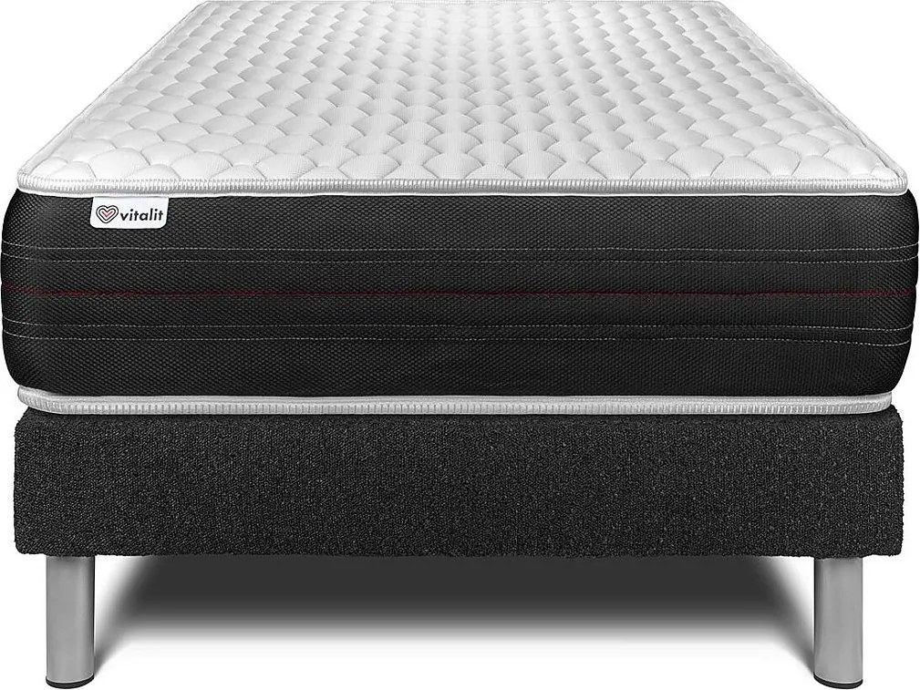 lózka z materacem VITAL SPRING 120 x 200 cm Rama lózka Czarny