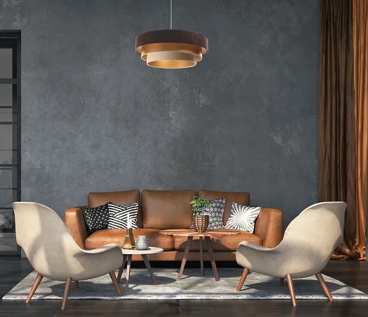 Okrągła lampa wisząca z trzyczęściowym abażurem S455 T9-H80