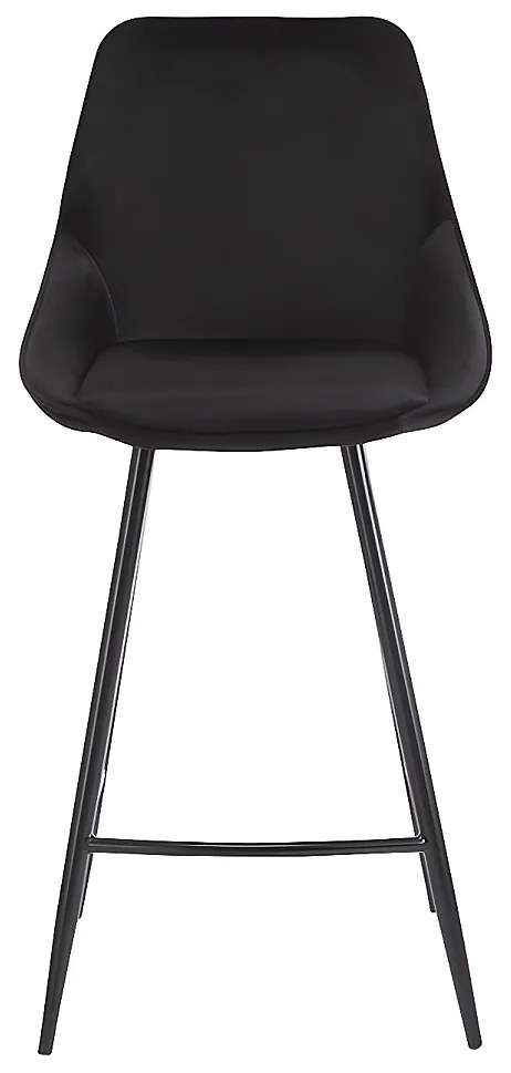 Zestaw 2 stołków barowych MASURIE - Welur- Kolor czarny