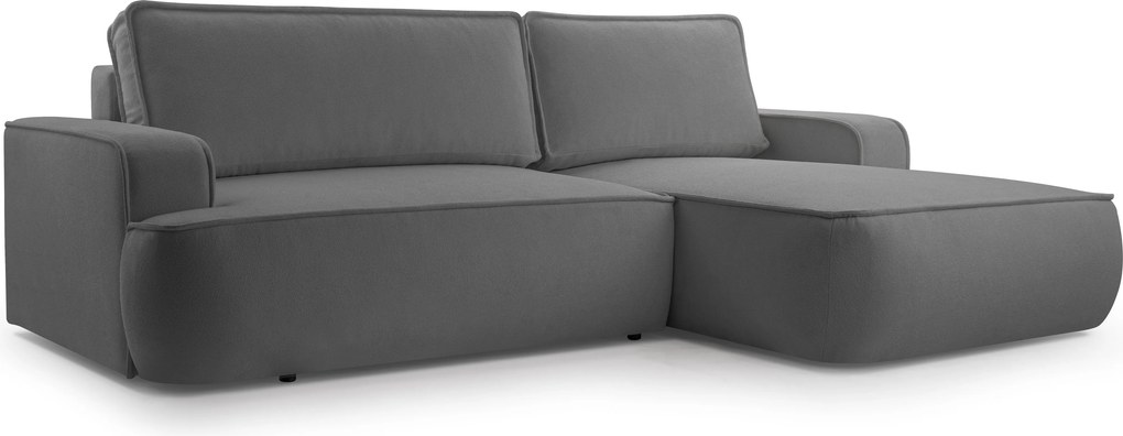 Masseno Narożnik SOLO z funkcją spania i pojemnikiem na pościel Narozniki L, Rozkładana sofa - Szary, GERRA 70