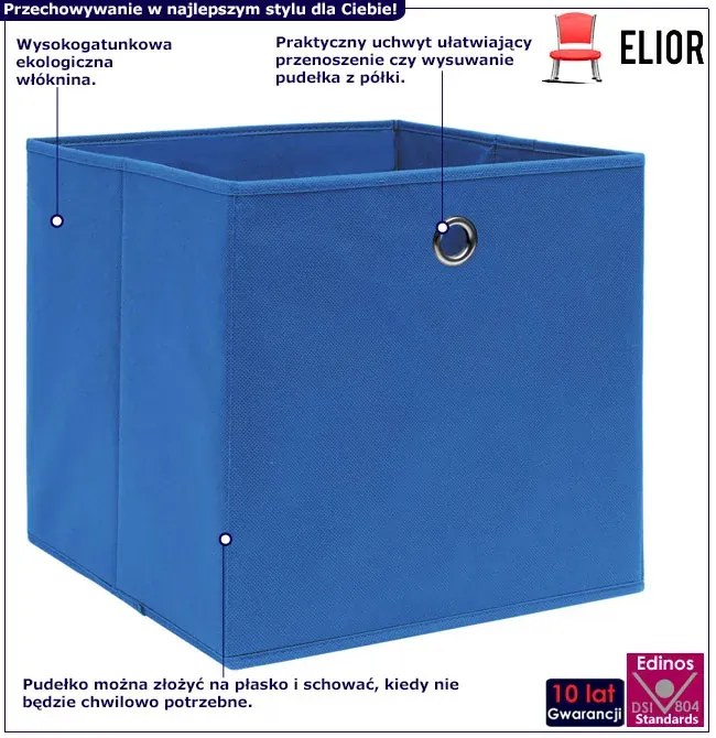 Niebieski komplet pudełek do przechowywania 4 sztuki 80cm P1-C07