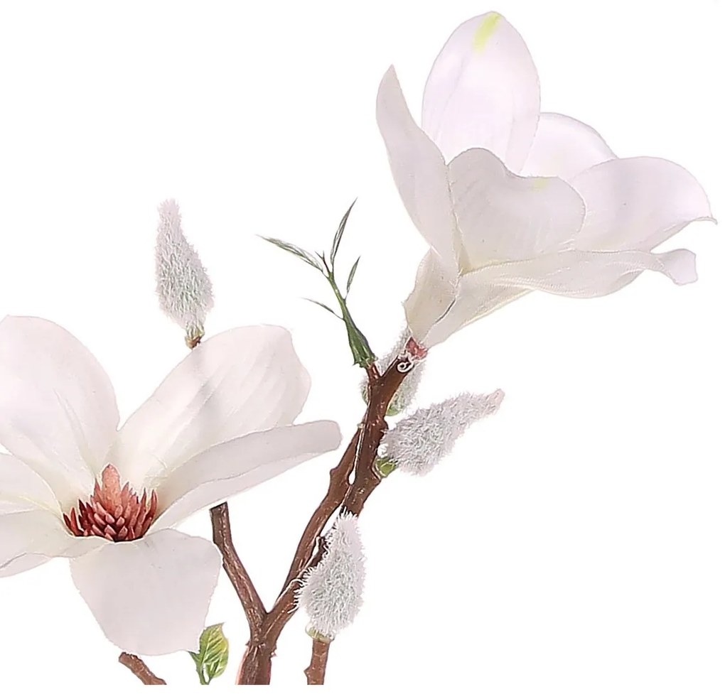 Sztuczna kwiat Magnolia biała, 30 x 10 x 85 cm
