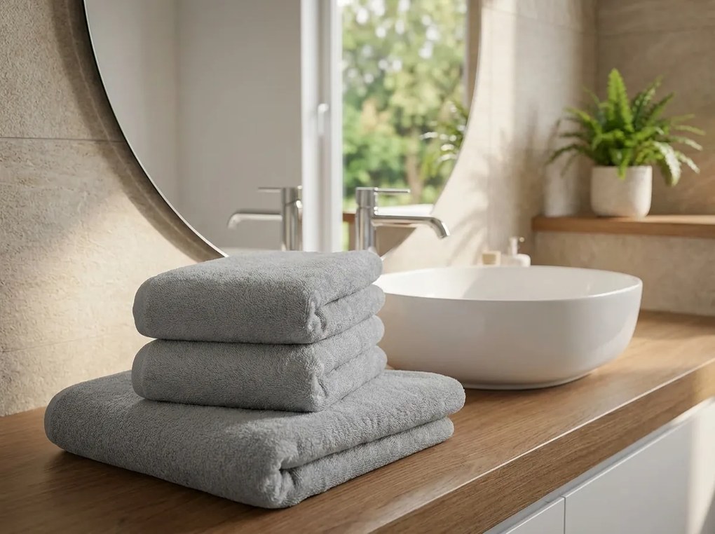 Ręcznik NORIELLE 50x90 cm jasnoszary, 100% bawełna