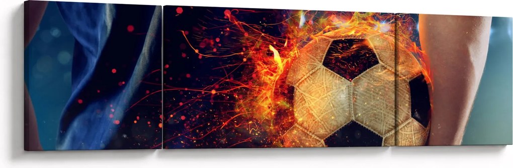 Obraz - Piłka w ogniu (170x50 cm)