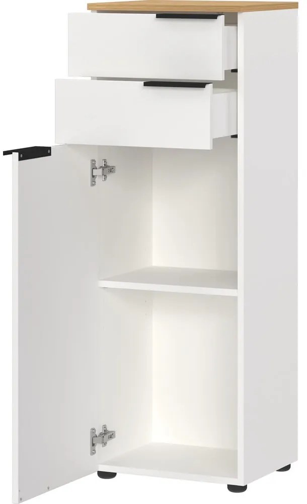 Biała wysoka szafka łazienkowa 39x111 cm Menen – Germania