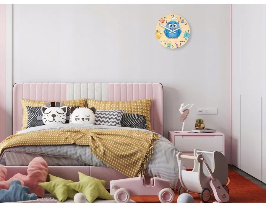 Zegar ścienny cichy do pokoju dziecięcego drewniany nowoczesny dekoracyjny