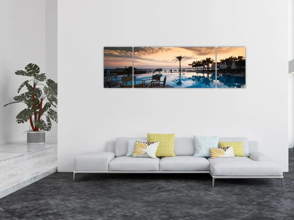 Obraz - Ośrodek wypoczynkowy nad morzem (170x50 cm)