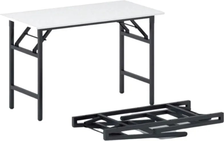 Stół konferencyjny FAST READY, 120x60 cm, czarna podstawa, biały