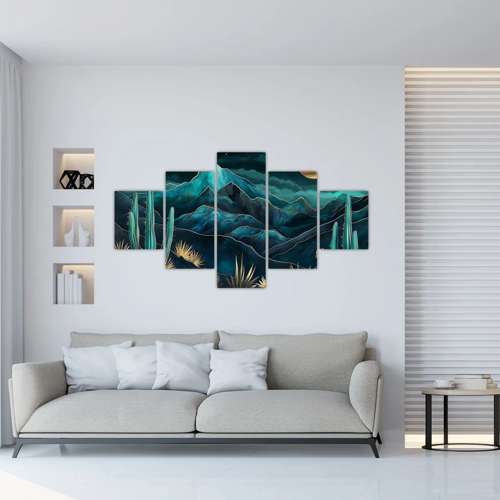 Obraz - Turkusowa noc (125x70 cm)
