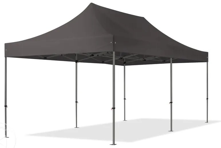 TOOLPORT 3x6 m Namiot Ekspresowy, PREMIUM Stal 40mm, ze ścianami bocznymi, okna panoramiczne, ciemnoszary - (600077)