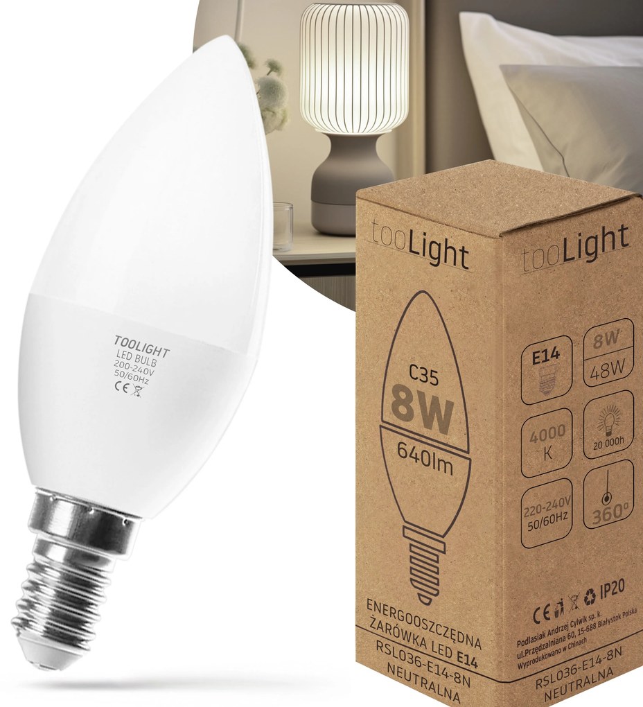 Żarówka LED Neutralna E-14 8W RSL036