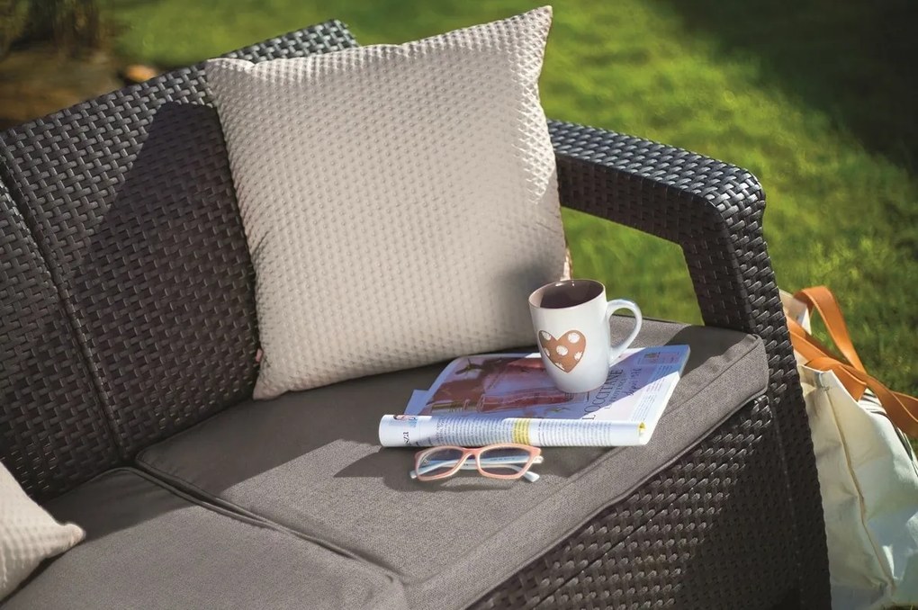 Keter sofa ogrodowa Corfu 128 x 70 x 79 cm, grafit