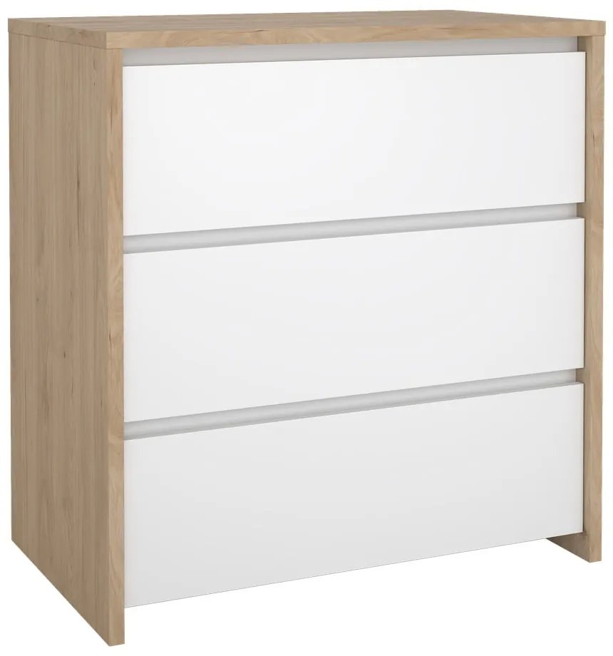 Biało-naturalna komoda w dekorze dębu 80x84x48 cm Next – Tvilum