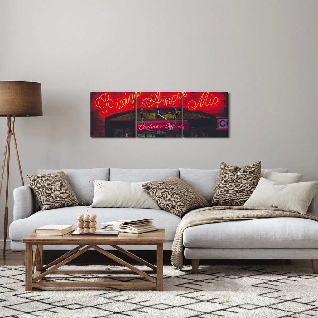 Obraz - Amore Mio (z zegarem) (90x30 cm)