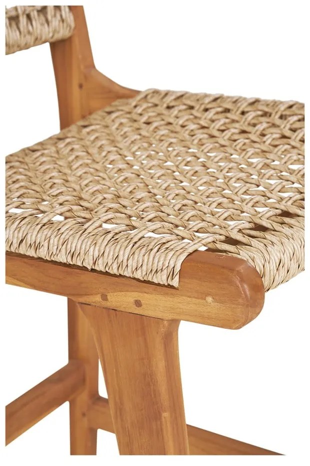 Hoker z litego drewna tekowego w naturalnym kolorze (wysokość siedziska 60 cm) Derby – House Nordic
