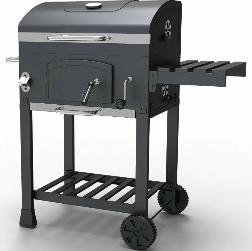 Avenberg Grill wielofunkcyjny BBQ Genius + ruszt żeliwny + kamień do pizzy, 70 x 103 x 105 cm