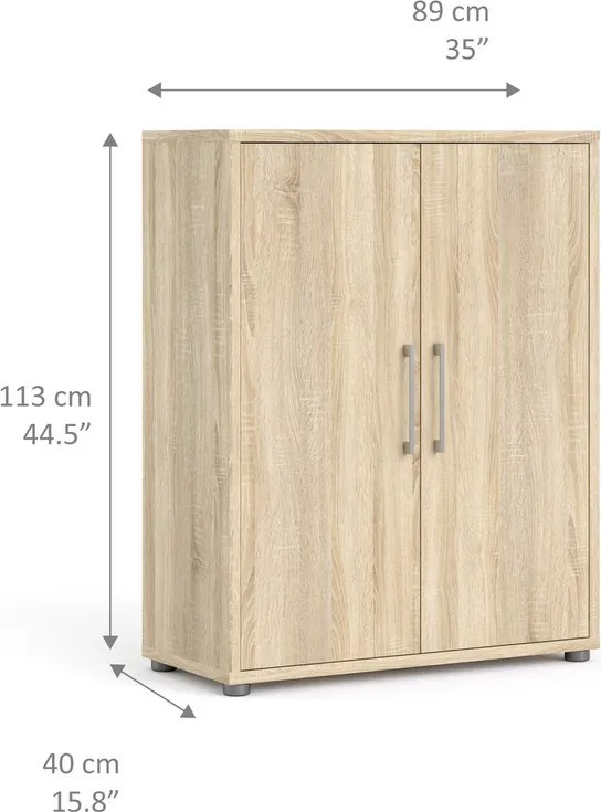 Regał do biura z drzwiami Prima 2 dąb sonoma