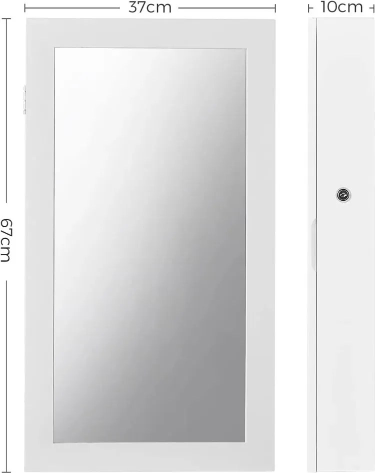 Ścienna biała szafka z lustrem na biżuterię Z3-C56