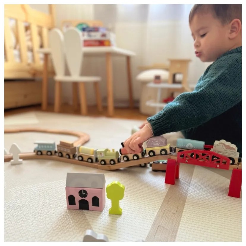 Tooky toy drewniane pojazdy wagoniki na magnes